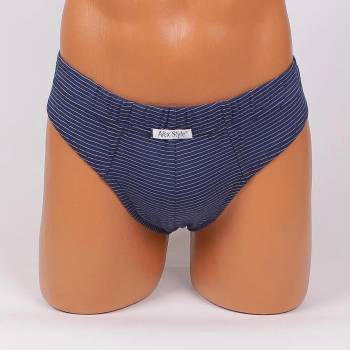 Image 1 of Мъжки памучен слип в тъмносиньо с бяло райе