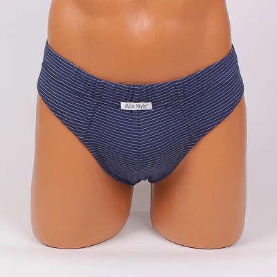 Мъжки памучен слип в тъмносиньо с бяло райе