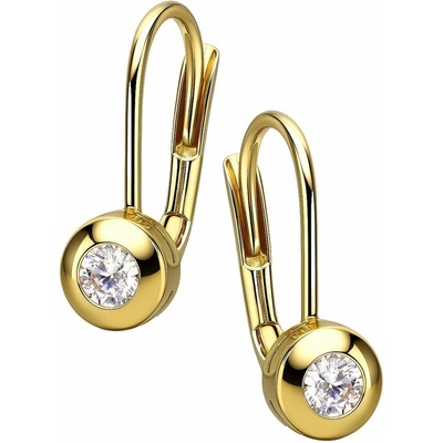 Zlaton Náušnice žluté zlato visací se zirkonem 1.4cm 1.5g N07082500152