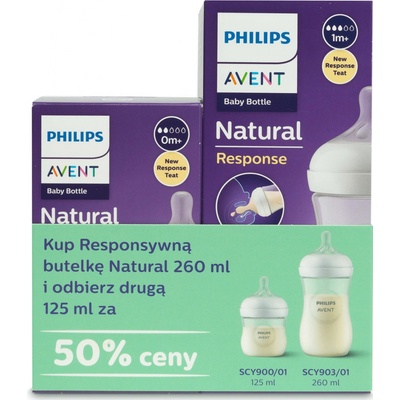 Avent startovací sada lahví průhledná 125ml + 260ml