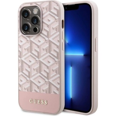 GUESS Кейс Guess GUHMP14LHGCFSEP за iPhone 14 Pro 6.1", розов / розов, твърд, GCube Stripes MagSafe (GUE002821-0)