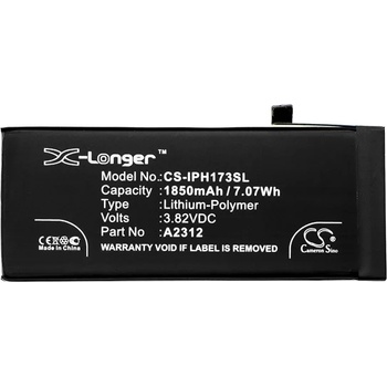 Cameron Sino Li-Polymer батерия (3.82V/1850mAh, съвместима с Apple A2312) ЧЕРНА CS-IPH173SL (CS-IPH173SL)