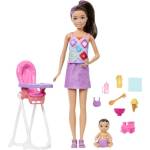 Mattel Barbie Skipper BABYSITTERS детегледачка с трапезен стол (JJB44)