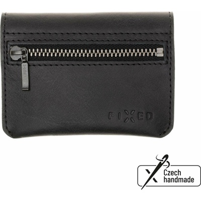 Kľúčenka FIXED Tripple Wallet z pravej hovädzej kože čierna