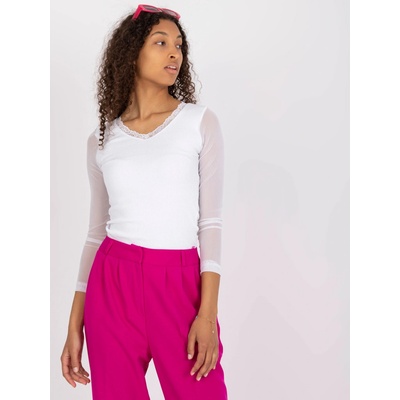 blúzka S PRIESVITNÝMI RUKÁVMI RV BZ 7839.88P white