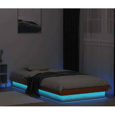 vidaXL Rám postele s LED Small Single masivní dřevo [819999] voskově hnědá