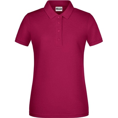 James & Nicholson JN 8009 Dámske piqué polo z bio bavlny červená Wine
