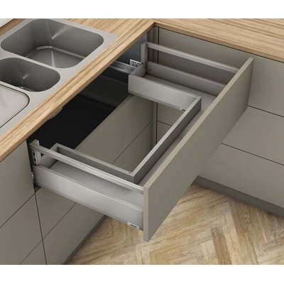 Blum K-Blum Merivobox zásuvka E reling 600 mm/40 kg světle sivá IG Inserta, drez