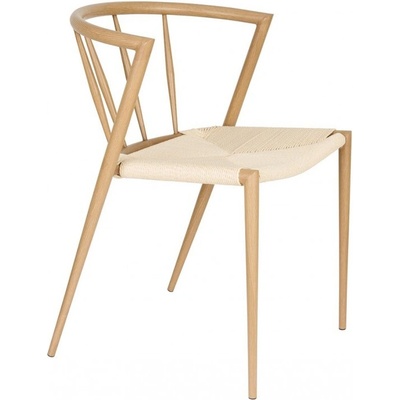 White Label Living Che kovová sedák tkaný papír hnědobéžová