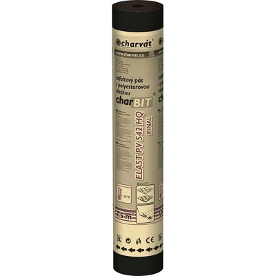 Charvát Pás asfaltový charBIT Elast PV S42 HQ Final 4,2 mm natur šedý 7,5 m2