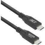ACT Кабел ACT AC7421, от USB C(м) към USB C(м), 1m, 240W, черен (AC7421)