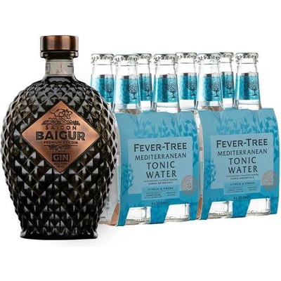Saigon Baigur Dry Gin 43,0% 0,7 l + Fever Tree Mediterranean Tonic 8 x 0,2 l (set)