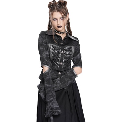 Devil Fashion Black Gothic Blouse Čierna
