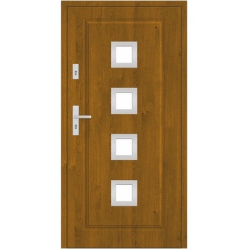 STALPRODUKT Ocelové vchodové dveře - 55, T21/S30, zlatý dub Otevírání: levé dovnitř 900 mm