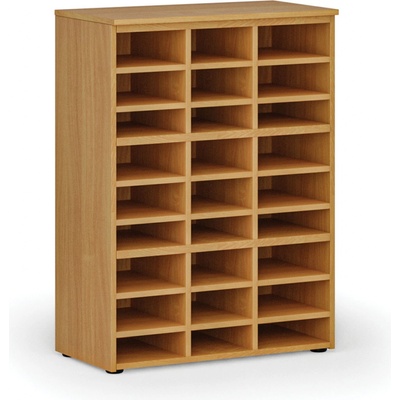 PRIMO Třídící regál WOOD, 800 x 420 x 1087 mm, 27 přihrádek, buk
