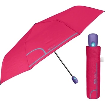 Дамски сгъваем автоматичен Open-Close чадър Perletti Time 26413, Малина