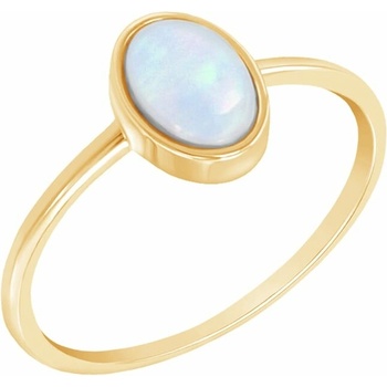Eppi zlatý minimalistický prsten s oválným opálem Plaire R38616