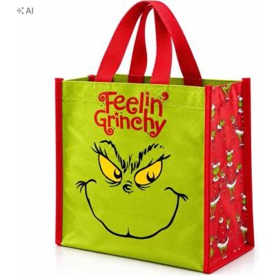 Vianočná darčeková taška Grinch na nákupy a darčeky 25x16x27 cm
