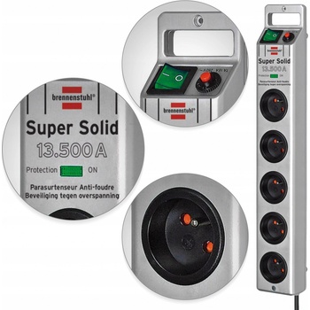 Brennenstuhl Prodlužovací kabel Super-Solid 2,5m 3G1,5 13.500 stříbrný 1153344315