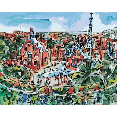 zuty Malování Podle Čísel Barevná Barcelona 40 x 50 Cm Plátno Rám