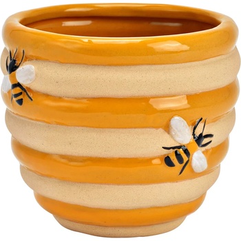 G. Wurm Саксия за цветя пчелен кошер, жълто и бежово, 12х12х10см (1699)