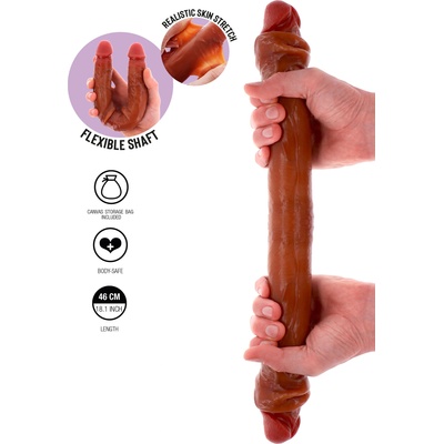 ToyJoy Get Real Foreskin Double Dong 46cm Caramel