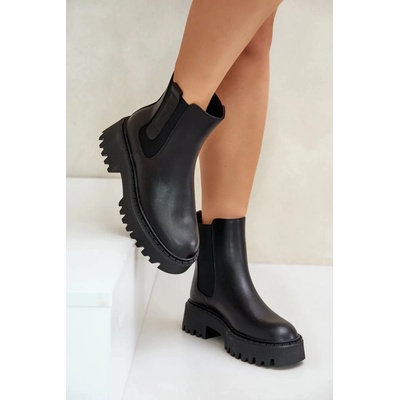 Big star shoes Дамски кожени затоплени ботуши Big Star Chelsea - черни BIG STAR SHOES | Cheren | ЖЕНИ | 38