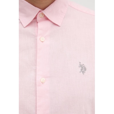 U. S. Polo Assn U. S. Polo Assn. Сафари риза мъжка от ленена смес с дълъг ръкав (MUP3248)