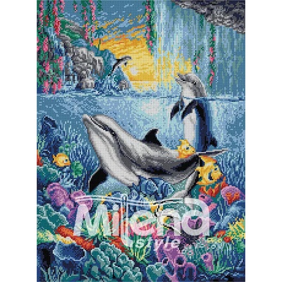 Milena Style Гоблен с щампа Делфини с конци Ariadna