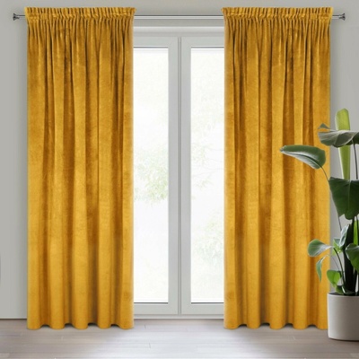 EUROFIRANY ZATEMŇOVACÍ ZÁVĚS NA PÁSCE VILLA 140X270 CM HOŘČICOVÁ