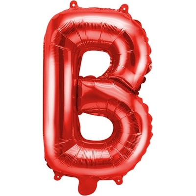 PartyDeco Fóliový balón Mini Písmeno B 35 cm červený