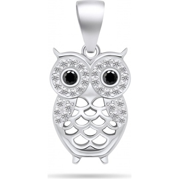 Brilio Silver Strieborný prívesok so zirkónmi Sova PT71W