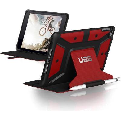 Urban Armor Gear Gear Metropolis Folio Case - удароустойчив хибриден кейс от най-висок клас за iPad Mini 5 (2019) (червен-черен)