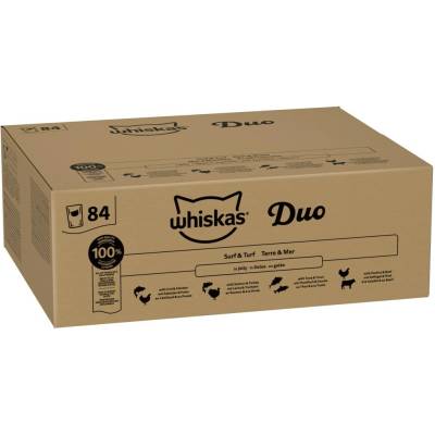 Whiskas 1+ Adult duo Surf and Turf v želé 84 x 85 g