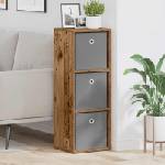 vidaXL Служебен шкаф с чекмедже Старо дърво 30, 5 x 27 x 84, 5 см (8000562)