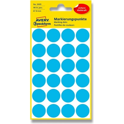 Avery Zweckform Etikety na různá značení 96 ks modré 18 mm kulaté 3005