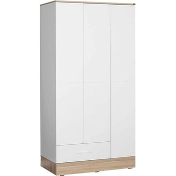 TopMebel Трикрилен гардероб Base TopMebel в бял - сонома цвят 103x52x198cm