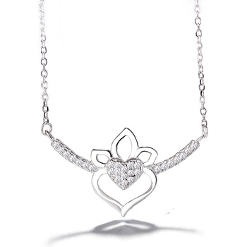 DELIS Стерлингово сребро 925, jw1235, модел сърце, родиево покритие (jw1235)