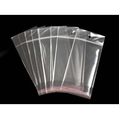 Prima-obchod PP sáček s lepicí klopou a závěsem 8x12 cm transparent 100 ks
