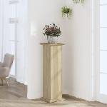 vidaXL Поставка за растения, сонома дъб, 33x33x100 см, инженерно дърво (852980)