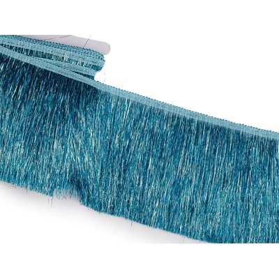 Třásně metalické husté šíře 15 cm, barva 5 modrá azuro 9 m