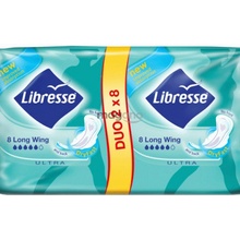 Libresse dámske hygienické vložky Invisible Ultra clip Long 2x8 ks