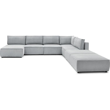 Bobochic Светлосив променлив велурен U-образен ъглов диван Nihad modular - Bobochic Paris (101217)