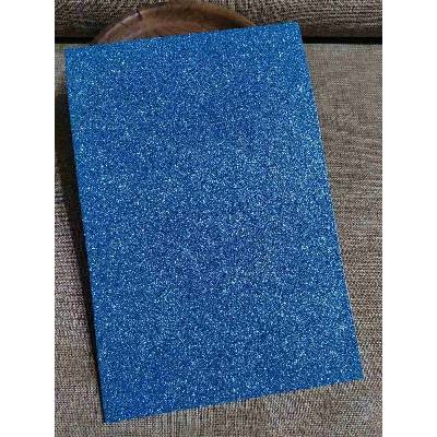 Pěnová guma Moosgummi s glitry 20x30 cm modrá světlá