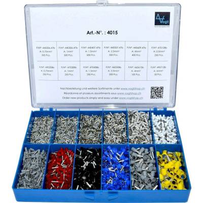 Vogt Verbindungstechnik 4015 sada dutiniek 0.5 mm², 6 mm² čiastočne izolované strieborná, biela, sivá, červená, čierna,