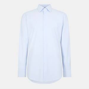 HUGO BOSS Men's Hank Knitted 222 Long-Sleeve Shirt - Light/Blue
