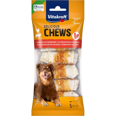 Vitakraft Delicious Chews žvýkací uzlíky S s kuřecím 5 kusů 70 g