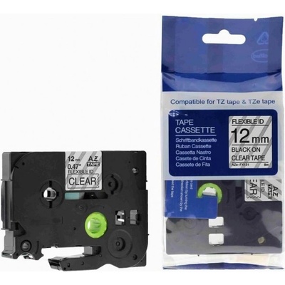 Compatible Съвместима лента с Brother TZ-FX131/TZe-FX131, 12mm x 8m, гъвкави черен печат / прозрачен субстрат (TZeFX131)