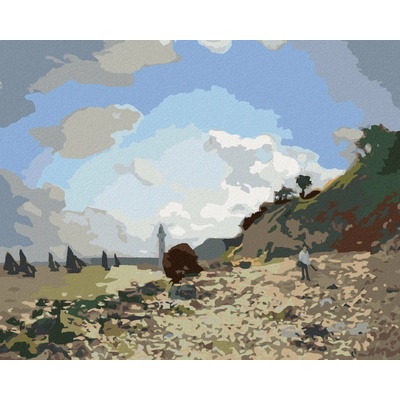 Zuty Malování Podle Čísel Pláž V Honfleuru Claude Monet 80 x 100 cm Plátno Rám