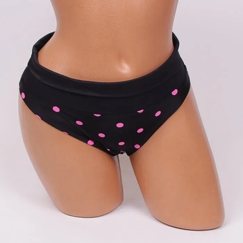 Image 1 of Монокина с широк колан и цикламени точки